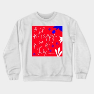 happy red 4th july design Crewneck Sweatshirt